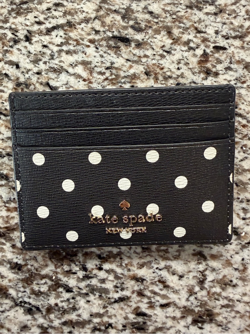 Kate Spade x Disney Minnie Mouse Polka Dot Leather Card Holder Wallet Black - Picture 10 of 10